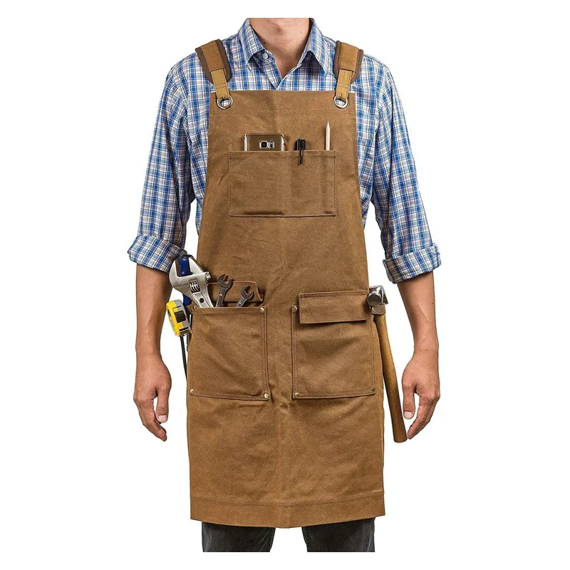 Gardening Tools Logo - 두꺼운 캔버스 앞치마 방수 오일 왁스