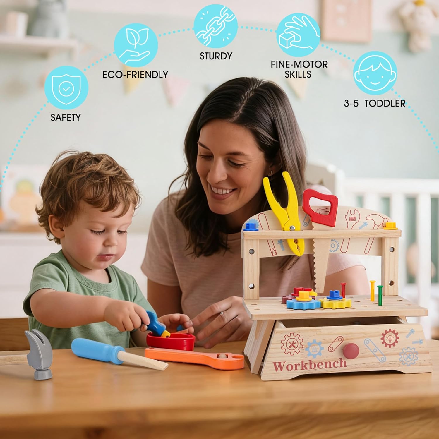 어린이용 나무 공구 벤치, 몬테소리 교육용 역할 놀이  - Gardening Tools Kids Set 리뷰 및 가격